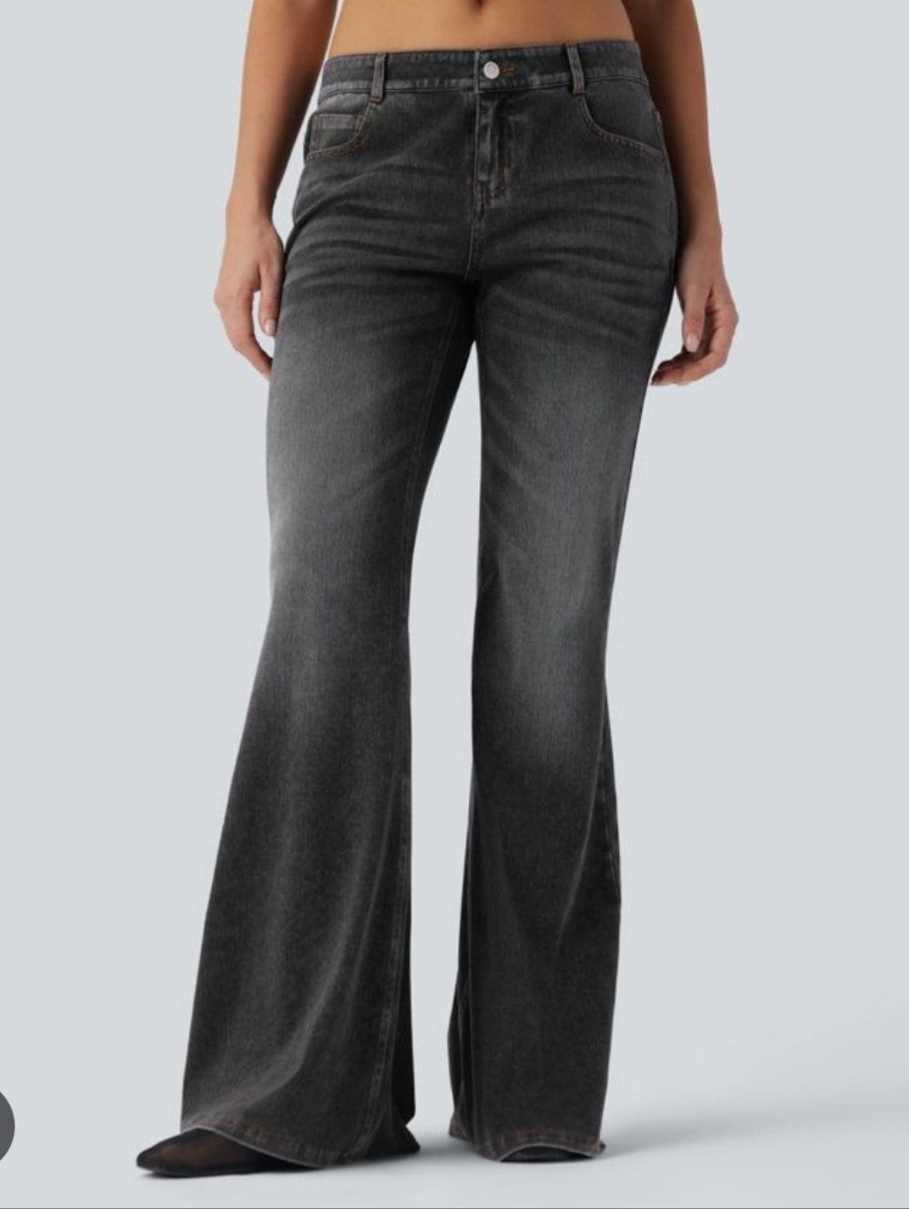 NWT HALARA Black Washed Flare Jeans_Large